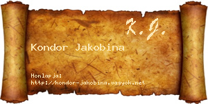 Kondor Jakobina névjegykártya